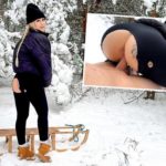 Lisa Sophie – Beim Rodeln hart reingerutscht – Outdoorfick bei -8 Grad! Harter Outdoorfick