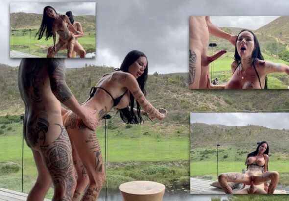 Maja Bach Gewagter Terassenfick im Safari Luxushotel