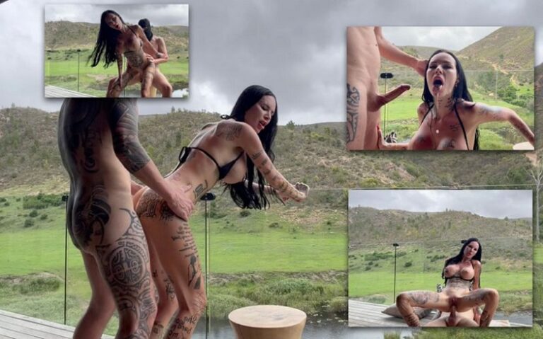 Maja Bach Gewagter Terassenfick im Safari Luxushotel